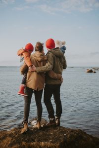 séance photos en hiver morbihan, photos de famille sur la plage